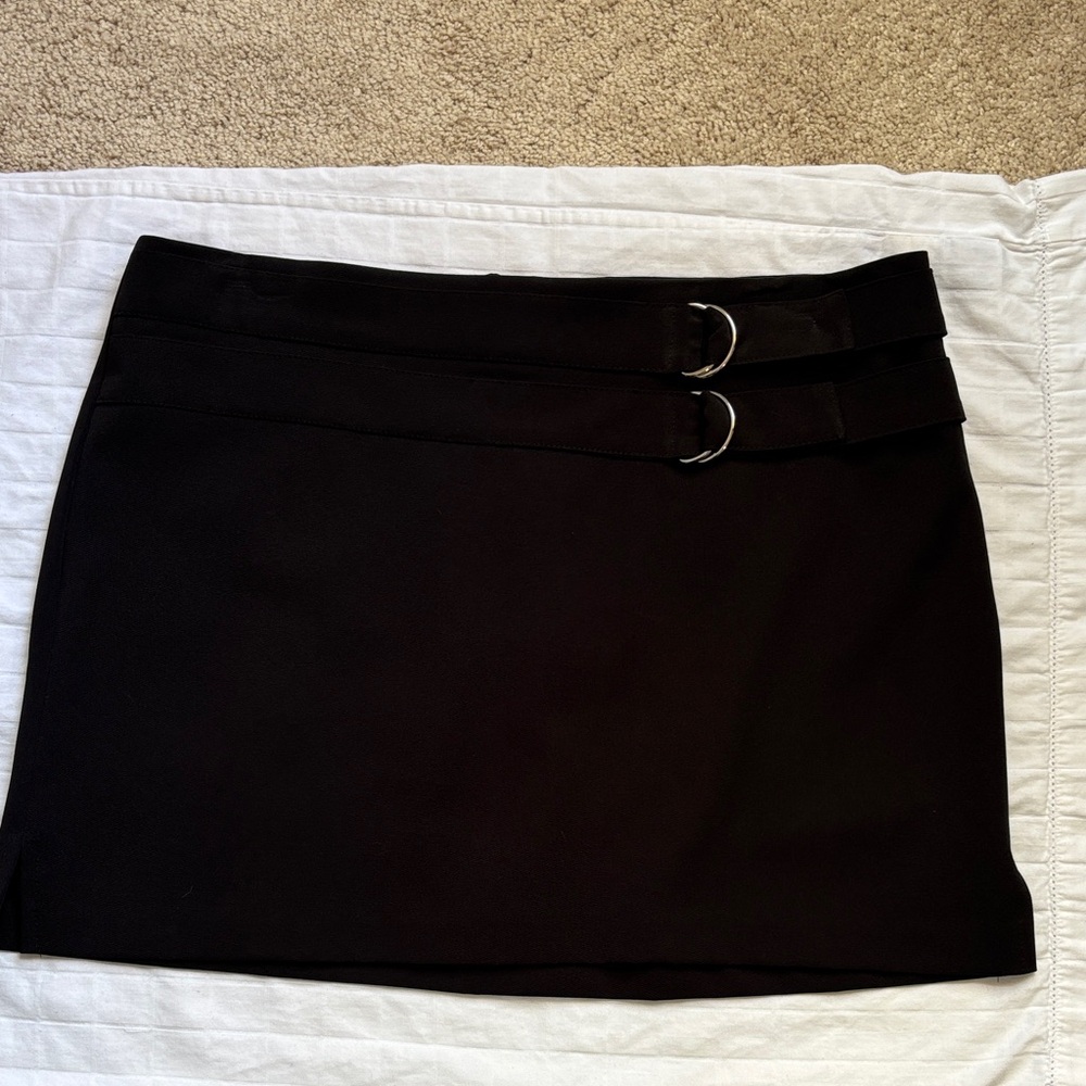 Charlotte Russe Black Mini Skirt with adjustable Buckle Accents. Sz 9